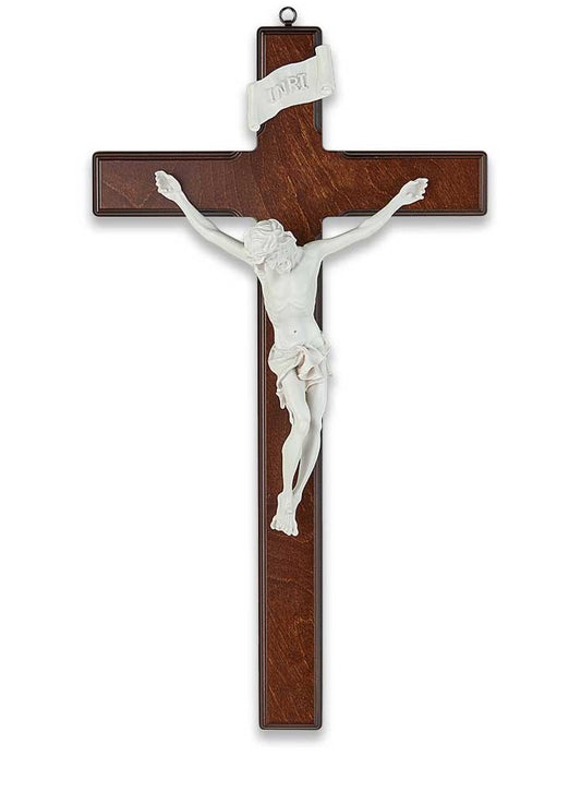 Birch Wood Crucifix with Fluorescent Image 18.5 x 10.3 inches