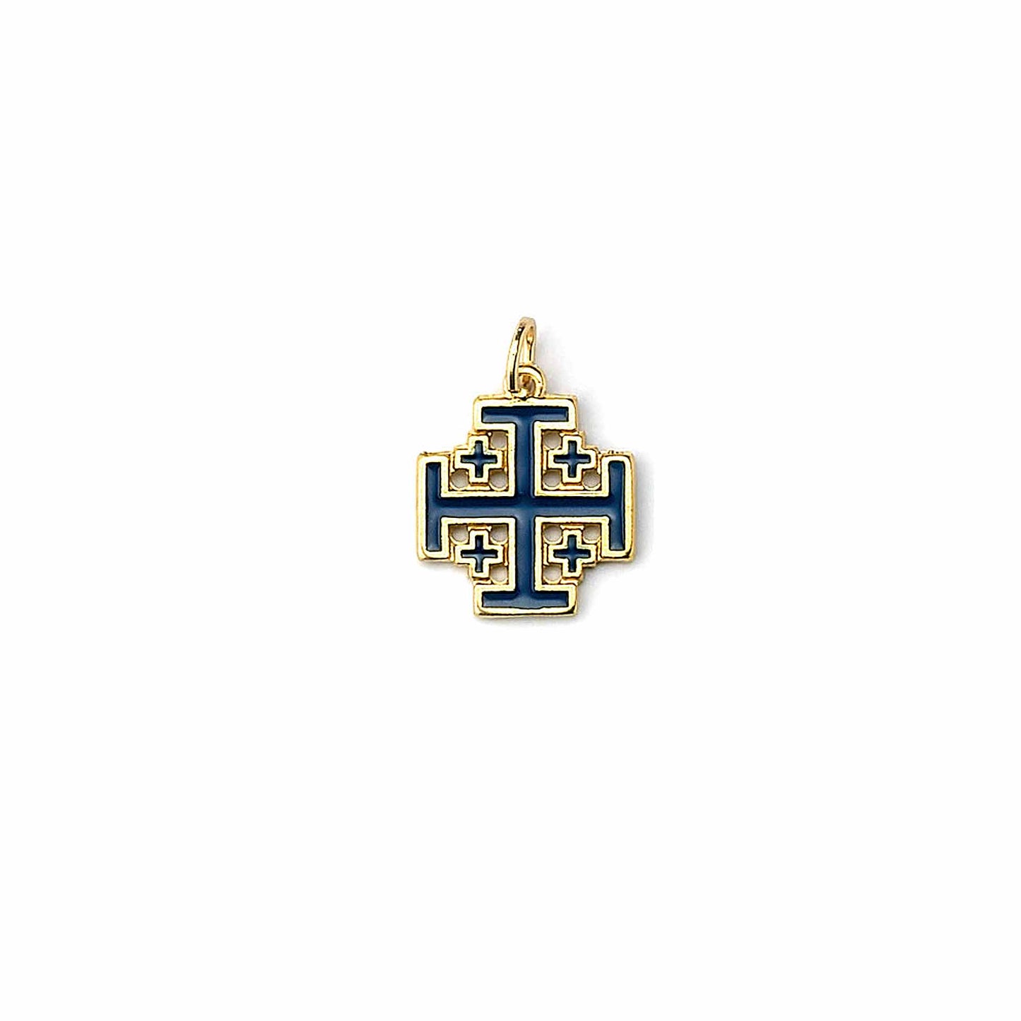 Cruz de Jerusalén de metal: cordón de algodón encerado de 3/4 pulgadas/23 pulgadas