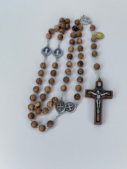 Saint Benedict Rosary Olive Wood