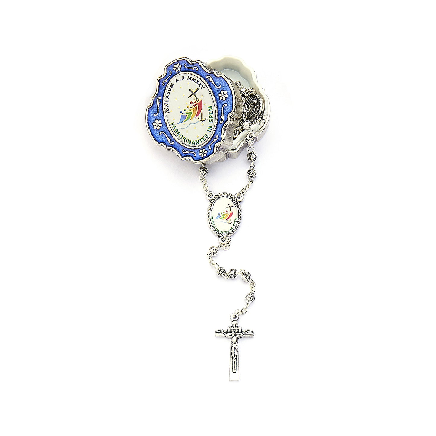 Metal rosary holder and jubilee rosary 2025