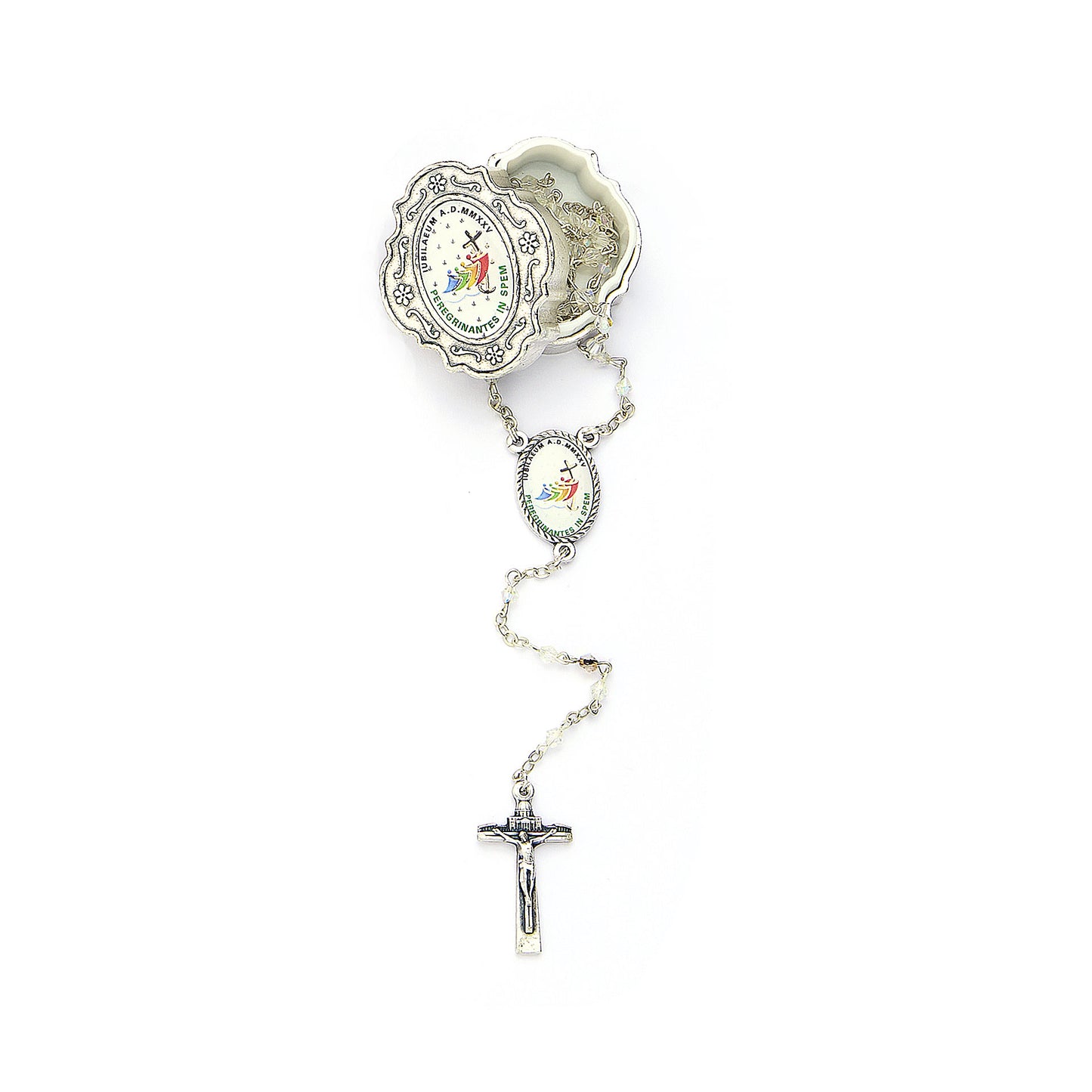 Metal rosary holder and jubilee rosary 2025