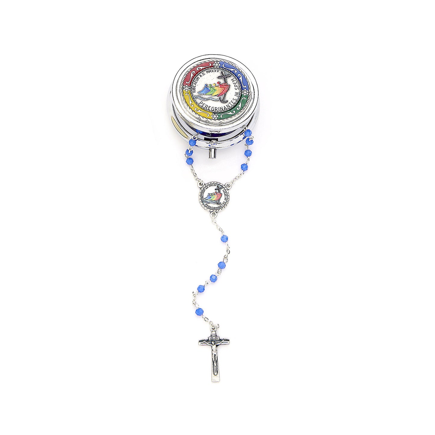 Metal Rosary Holder with Rosary Jubilee 2025 Logo