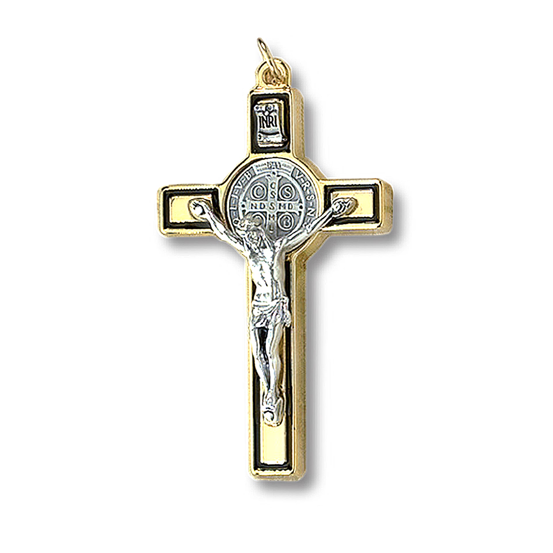 Saint Benedict Crucifix Golden/Black Color 3 inch – San Benedetto ...