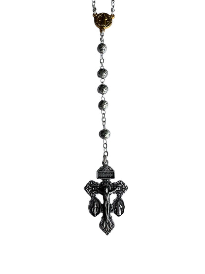 Saint Benedict Rosary Rose Beads with the Pardon Crucifix