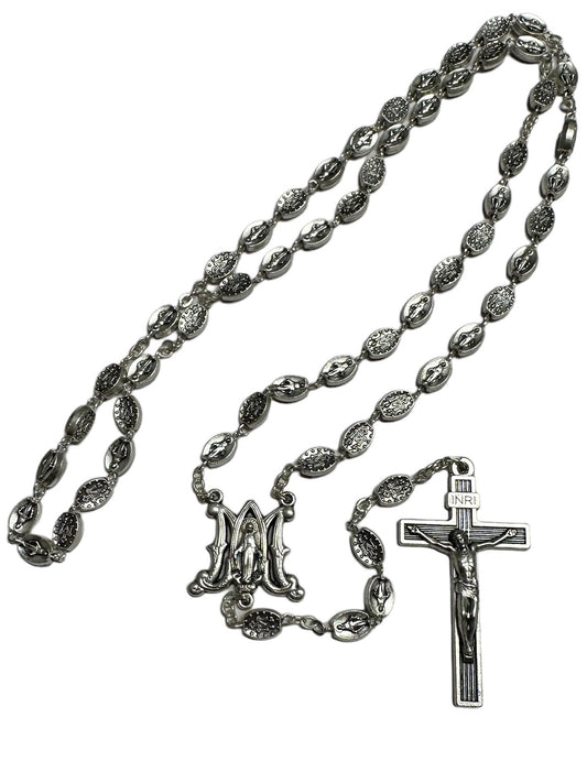 Metal Rosary with Miraculous Medal Beads