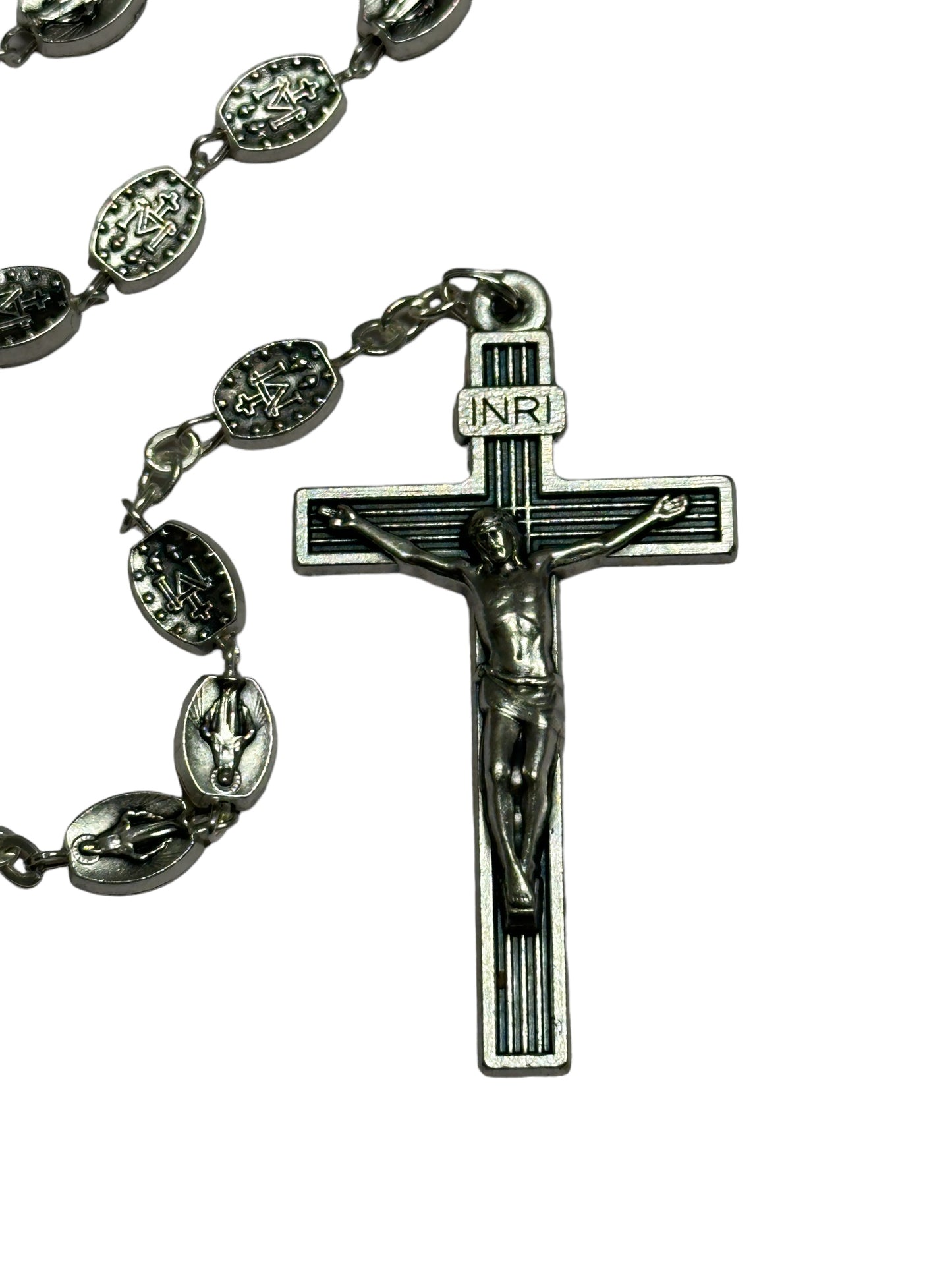 Metal Rosary with Miraculous Medal Beads