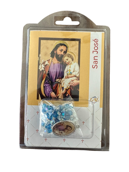 Saint Joseph Rosary with Semi Crystal Beads