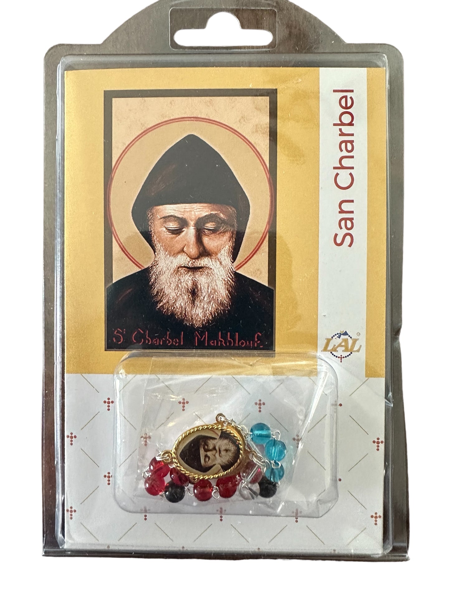 Saint Charbel Rosary with Glass Beads