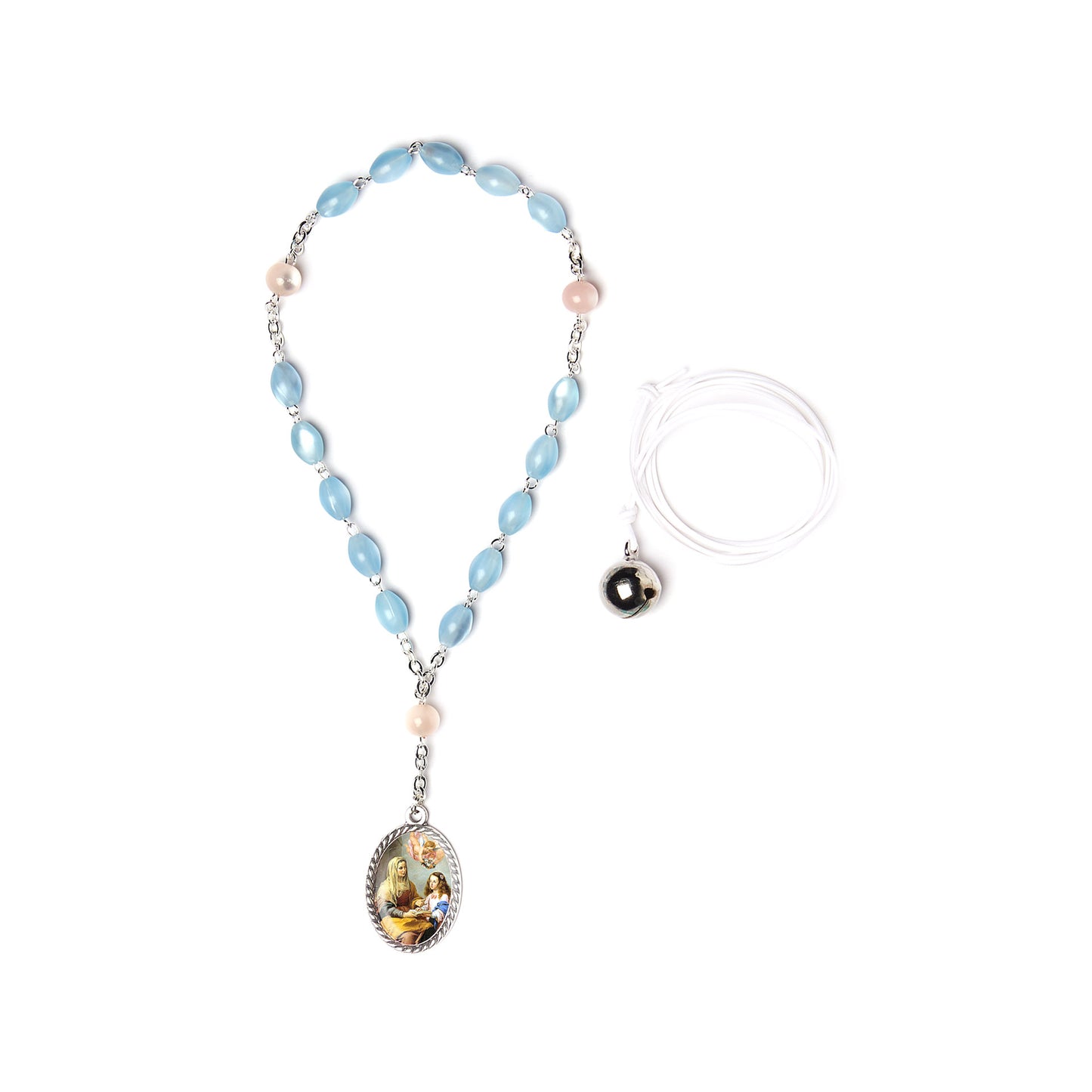 Santa Ana Rosary with Imitation Mother of Pearl Beads