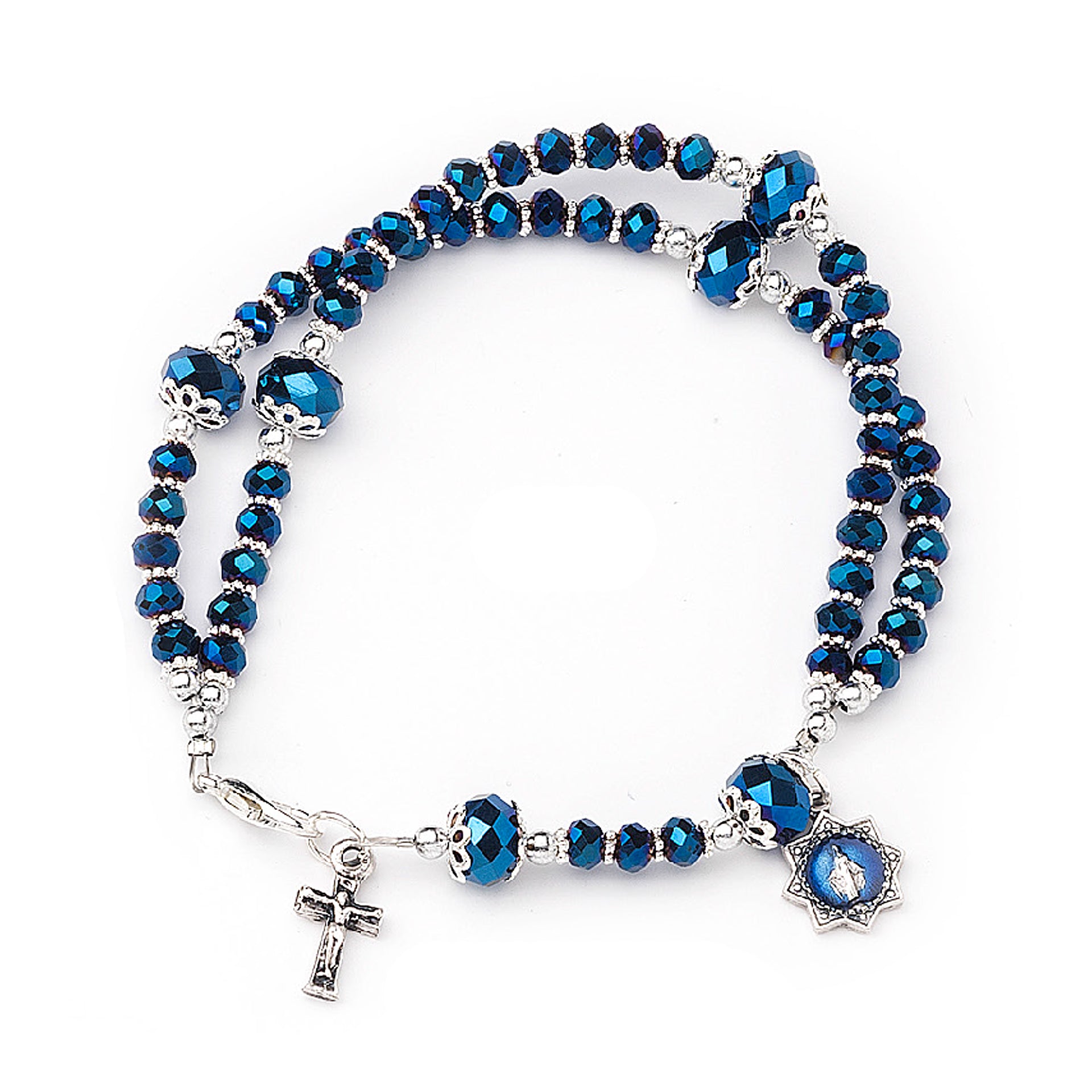 Rosary Bracelet Miraculous Medal Blue – San Benedetto Collections LLC.