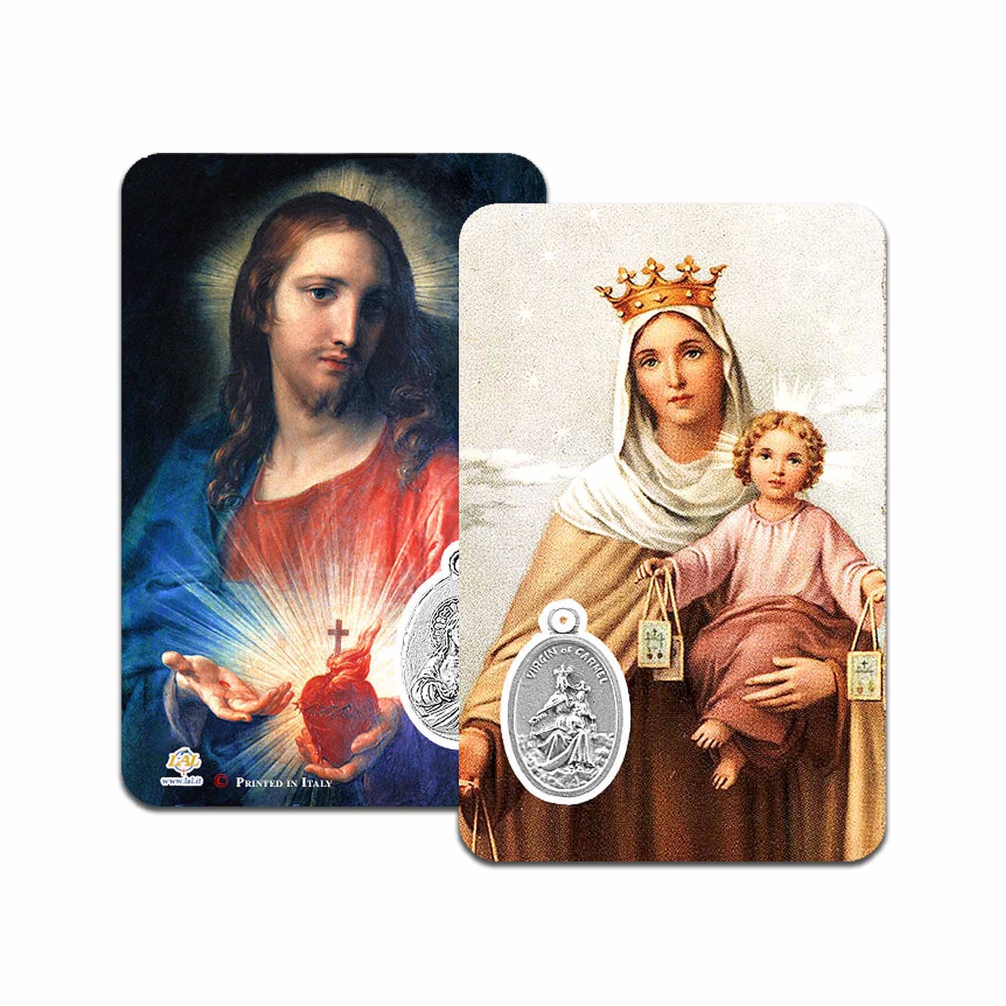 Holy Card Scapular + oval medal in meta